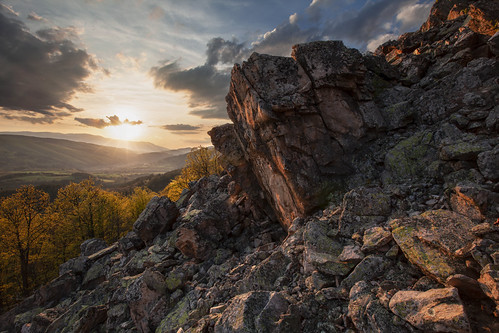 Mountain Ruins by Ilyan McCann, Ravulya, Lozen Mountainnature landscape mountain lozenmountain rocks sunset spring cloudysky ruins t