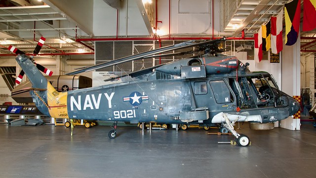 US Navy Kaman SH-2F Sea Sprite starbord profile anti-submarine multi-role helicopter USS Hornet CVS-12 Museum DSC_0264