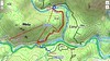 Carte IGN du  secteur du ruisseau de la Sainte-Lucie avec les traces du démaquisage de la piste RG entre le pont de la Figa Bona et la trace de descente aux vasques