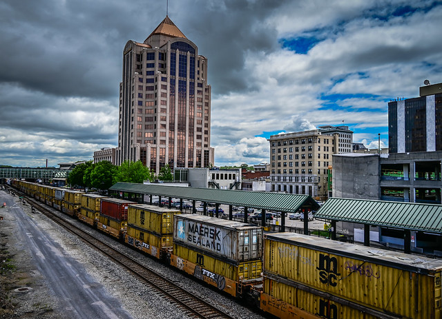 Norfolk Southern train passing through Roanoke VA