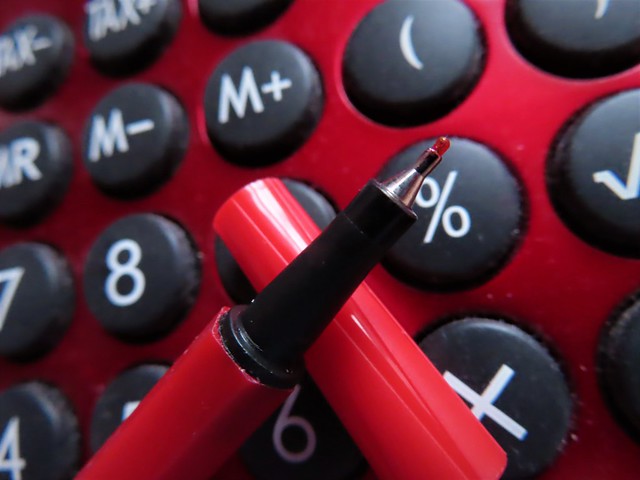 Calculator & Felt-tip pen