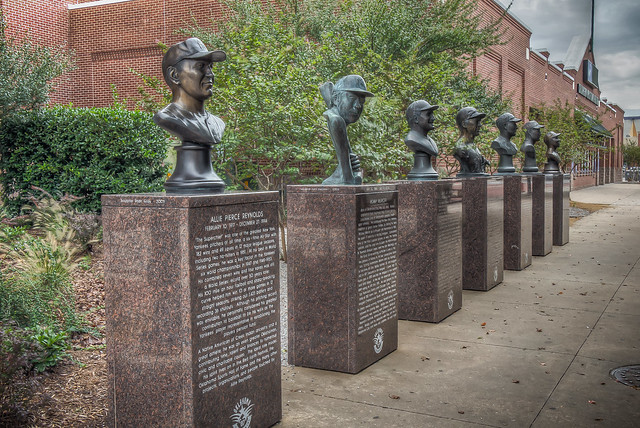 Statues at Chickasaw Bricktown Ballpark