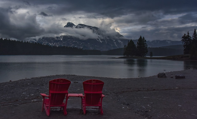 Red chairs ( Two Jack lake )
