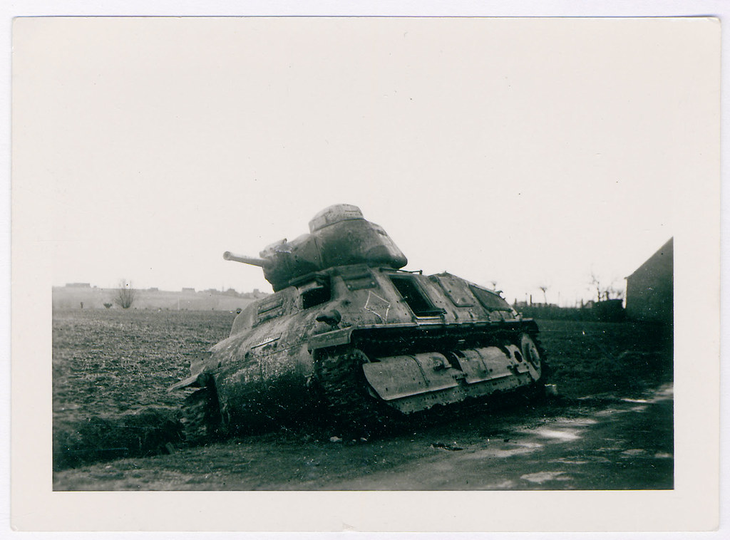 An abandoned Somua S35 tank of the French army, May-June 1940