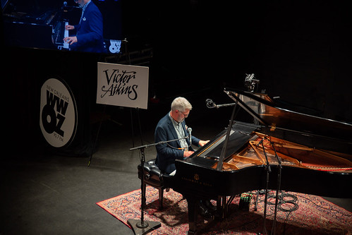 Victor Atkins at WWOZ Piano Night - May 1, 2023. Photo by Sarah Kehoe.