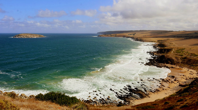 () SEASCAPE FROM 'THE BLUFF'  ENCOUNTER BAY SOUTH AUSTRALIA.