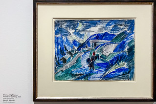 Ernst Ludwig Kirchner, Ansicht der Stafelap, 1919, Bleistift Aquarell