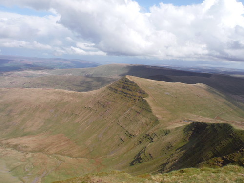 Backview from Ascent up PyF: Craig Cwm Sere and Cribyn SWC 285 - Fan Dance (Brecon Beacons Endurance Walk)