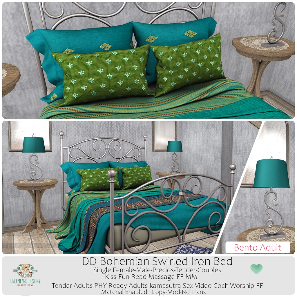 DD Bohemian Swirled Iron Bed Adult-AD