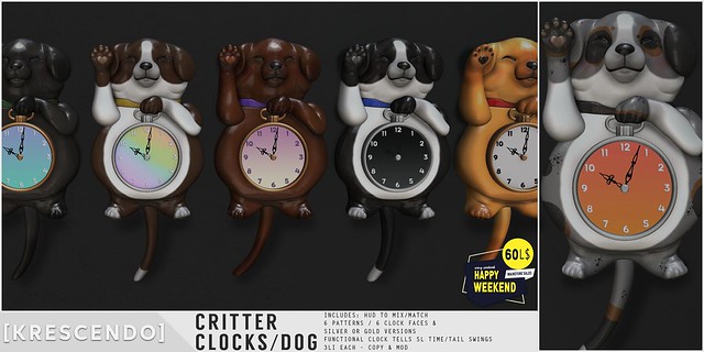 [Kres] Critter clocks - Dog - Happy Weekend