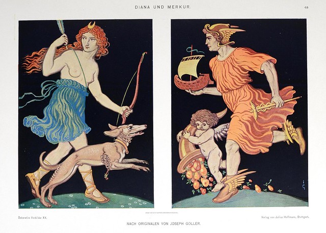 GOLLER, Joseph. Diana und Merkur, Dekorative Vorbilder, 1909.