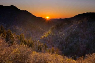Sunset, Ben Morton Overlook, Great Smoky Mountains National Park, TN