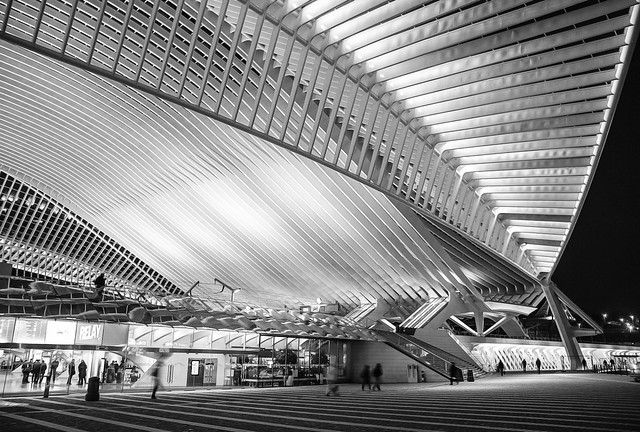 The main entrance from Liège-Guillemins train station....