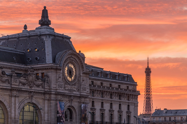Beautiful sunset in Paris