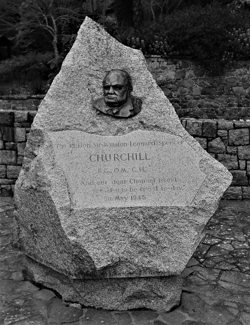 Black & White, Sir Winston Churchill Monument, Churchill Park, Bailiwick Of Jersey.