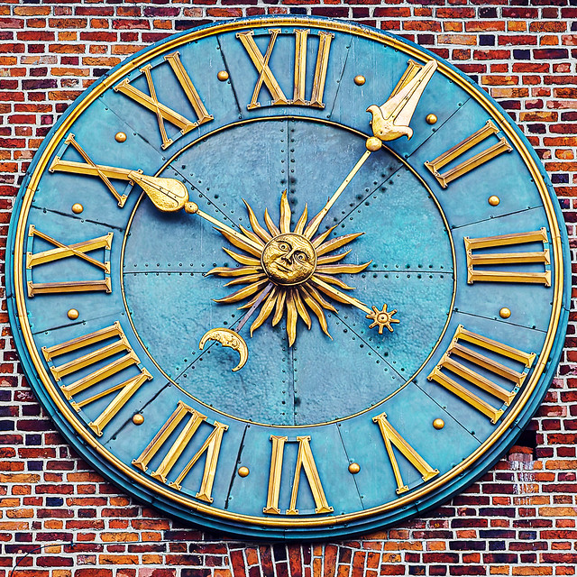 The Clock - Town Hall Tower - Old Market Square (Rynek Glowny) (Krakow Old Town) (OM1  & OM 40-150mm f4 Pro Zoom)