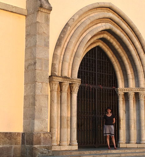 woman standing in front of church in Noumea