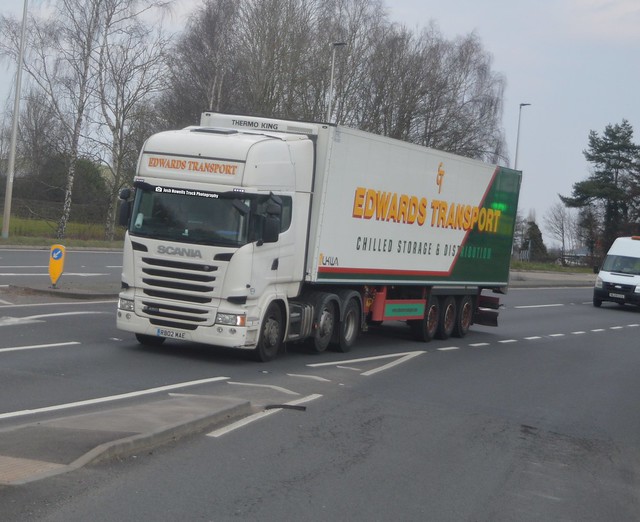 Edwards Transport RB02 MAE Driving Along the A5 Passing Gledrid Services