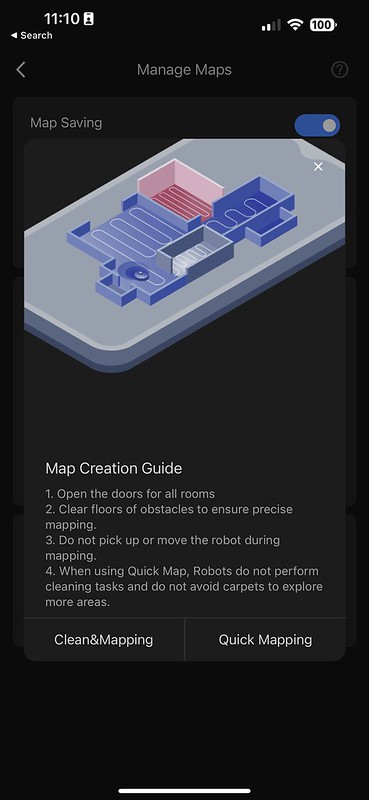 Roborock iOS App - Quick Mapping