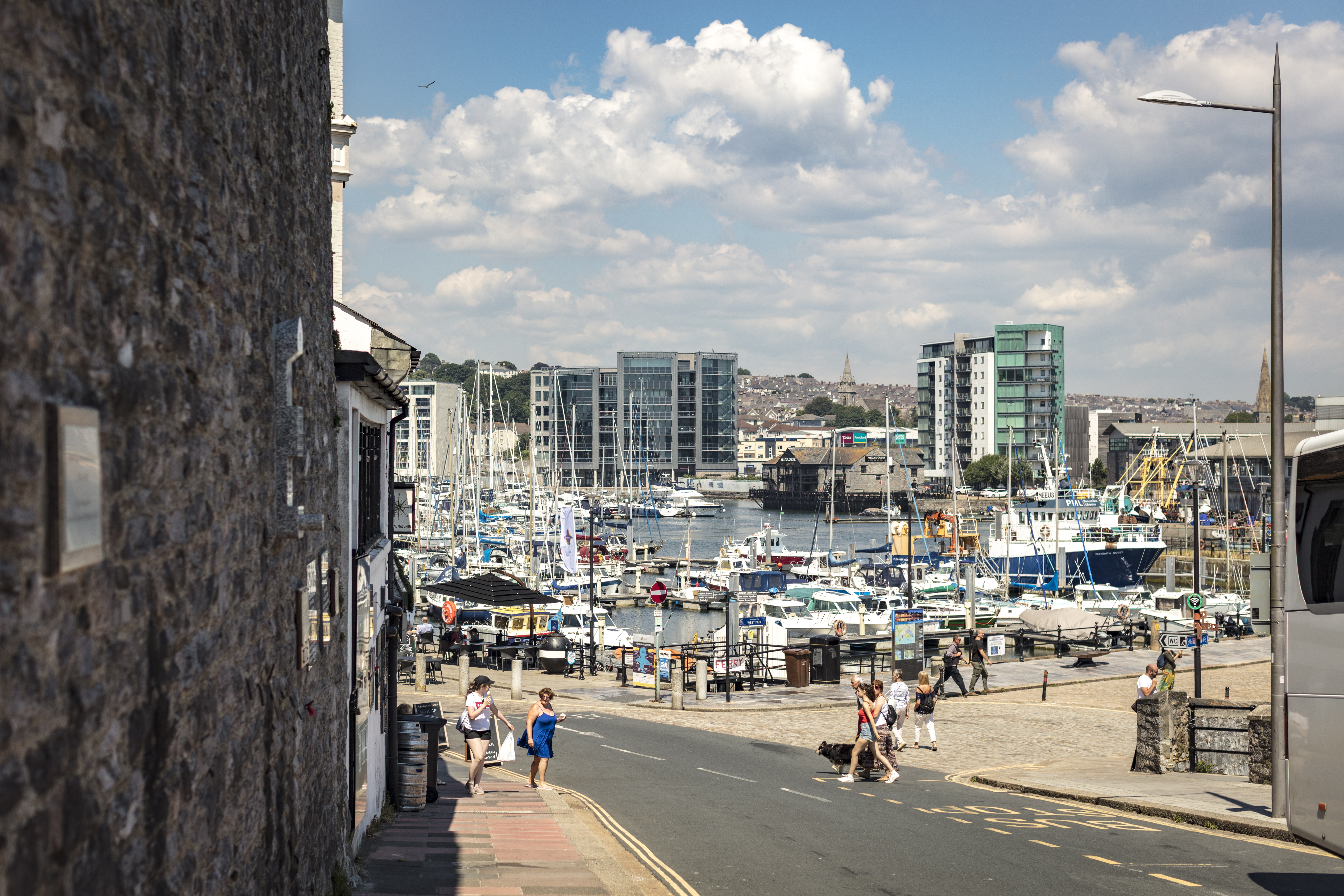 The harbour at Plymouth seen from the Barbican