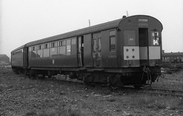 North Tyneside EMU train sets at Hughes Bolckows, North Blyth in 1967 for scrapping.