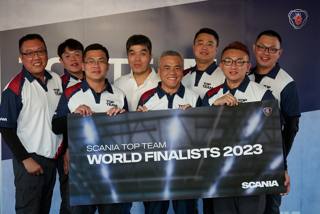 由Scania高雄廠代表台灣隊晉級參與Top Team全球總冠軍賽事。圖片來源：Scania Taiwan提供