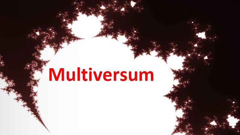 Muliversum logo - black ice creeping over a window