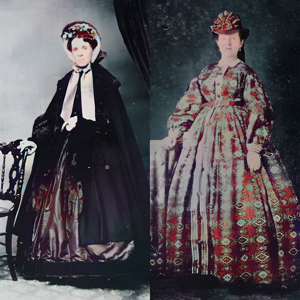 Ladies' dresses from 1870-1875
