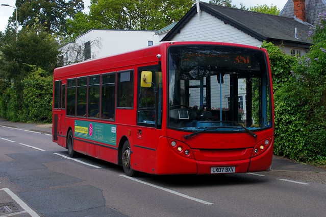 The Colour Red: Trustybus (ex Go-Ahead London SE12) ADL Enviro200 LX07BXV (1404) Hadham Road Bishops Stortford 17/05/23