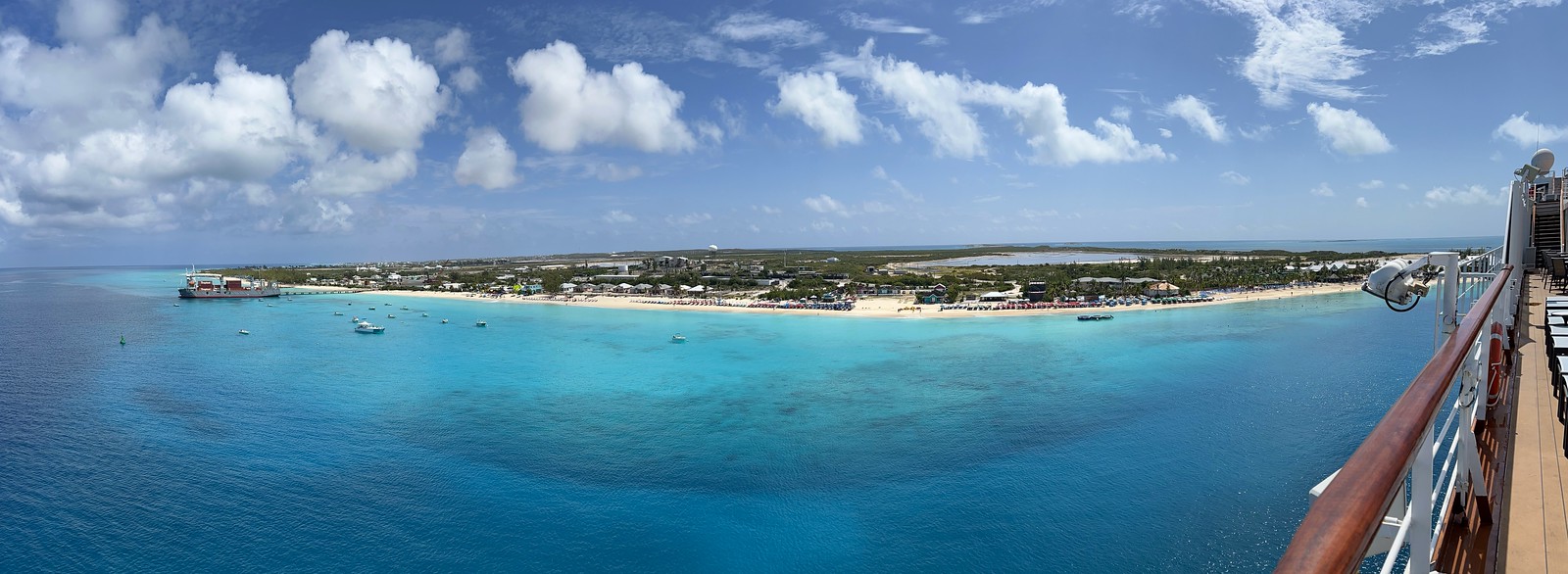 Panorama of the beach and island behind