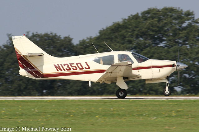N1350J - 1976 build Rockwell Commander 112B, arriving at Sywell during the 2021 LAA Rally