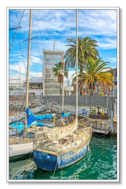 Derelict Sail Boat, Port Vell, Barcelona, Catalonia, Spain