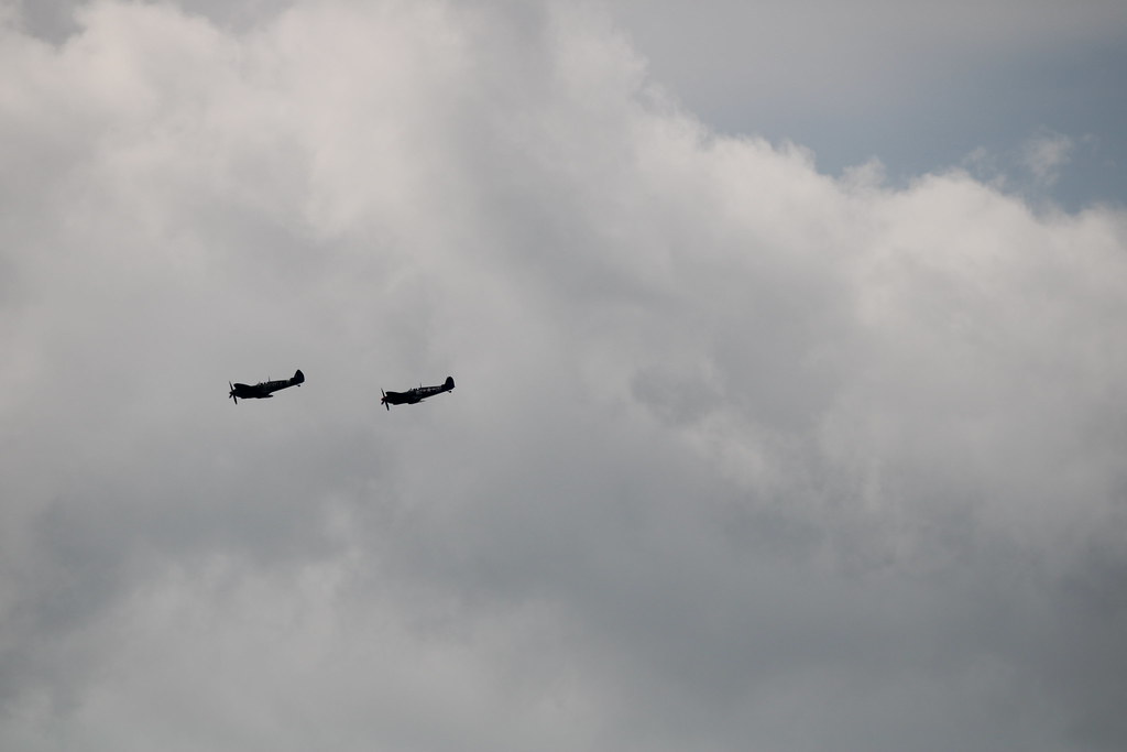 Spitfire pair over Cowlinge 18th May 2023