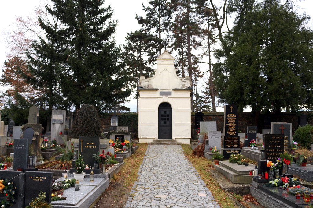 Hrobka rodiny Jouzlů-Trnků nacházející se na Modřanském hřbitově
