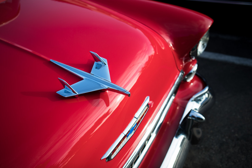 55 Chevy Bel Air Hood Detail