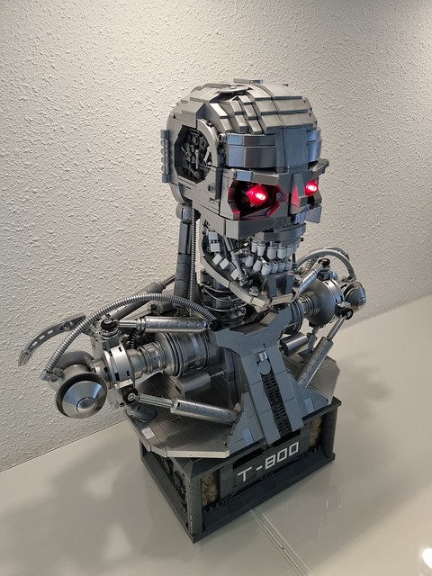 Chromed Lego T-800 Terminator bust