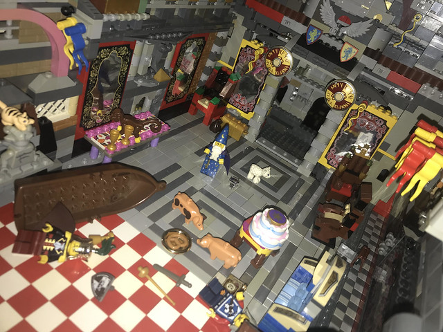 Classic Castle: when the party at the palace is temporary halted at early morning in the palace a nasty spy tip-toes around unhindered (AFOL LEGO MOC Medieval toys and minifigures) Toy Hobby Photography