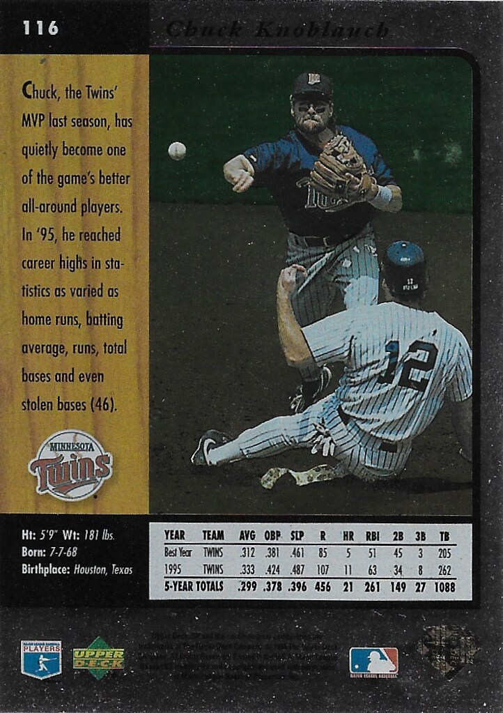 Boggs, Wade - 1996 SP #116 (cameo with Chuck Knoblauch)