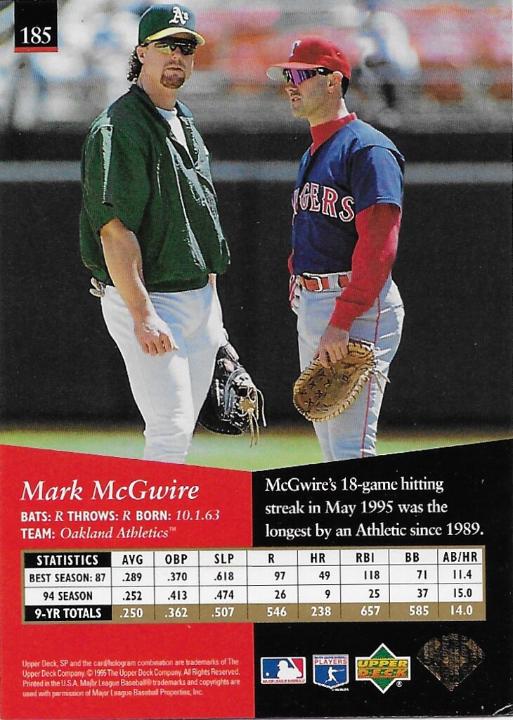 Clark, Will - 1995 SP #185 (cameo with Mark McGwire)