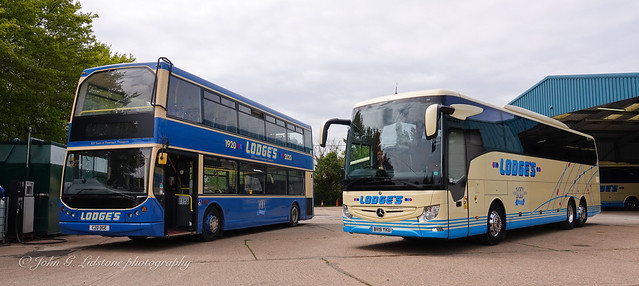 Lodge's of High Easter ADL Trident / East Lancs Centenary special C20 DGE and Mercedes-Benz Tourismo BV19 YKU