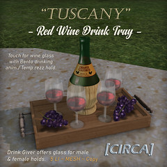 [CIRCA] - "Tuscany" Red Wine Drink Tray Giver