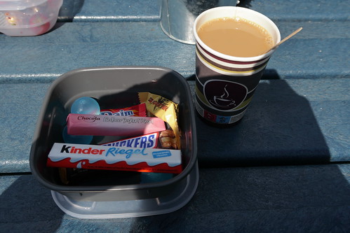 Heißer Kaffee zur Picknick-Box 3 bei zweiter Rast an der Erzbahnbude
