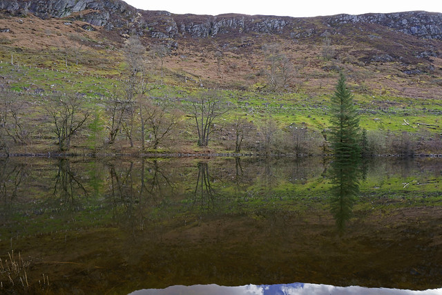 The reflections of Garreg-ddu Reservoir, Elan Valley, Powys, 2023