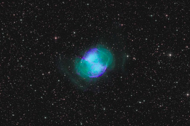 Dumbell Nebula (M27) false colour