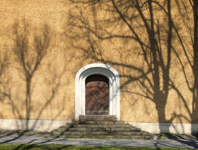 Shadows on the church