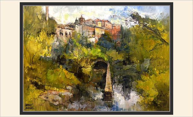 CAL PONS-PINTURA-ART-RIU-LLOBREGAT-COLONIES TEXTILS-CANAL-PAISATGES-PRIMAVERA-PINTOR-ERNEST DESCALS