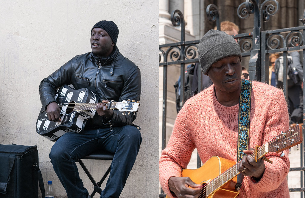 busker 2010 on the left, 2023 on the right