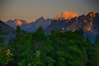 Some of the Berchtesgaden peaks in sunset glow