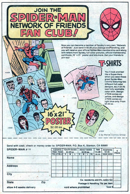 Marvel Spider-Man Fan Club: Vintage Comic Book Advertisement (1979)