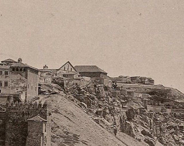 Edificio de la Fábrica de Harinas San José en Construcción, detalle de una foto publicada en 1894 por Hauser y Menet